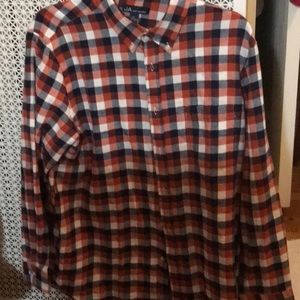 John Ashford button down shirt flannel plaid XL
